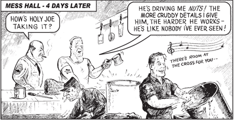  A scene from the famous "Holy Joe" tract from Jack Chick.  https://www.chick.com/reading/tracts/0002/0002_01.asp 
